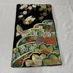 袋帯☆豪華 刺繍 蝶々柄 ラメ入り