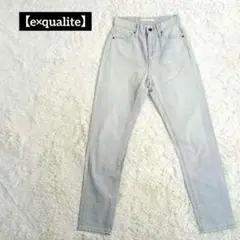 【e×qualite】ダメージデニム ライトグレーsize34