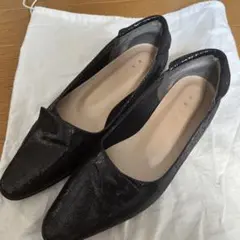 WASH ブラックパンプス　Mサイズ