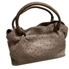 美品　オーストリッチハンドバック　レザーハンドバック
