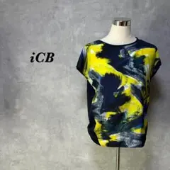 iCB カットソー ドローイング柄 ストレッチ マルチカラー S 3200