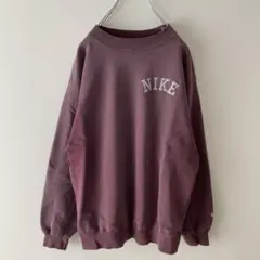 90s NIKE ナイキ 銀タグ パープル 刺繍ロゴ スウェット パーカー