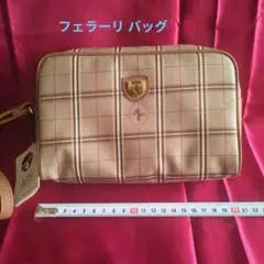 【新品】Ferrari チェック柄 クラッチバッグ