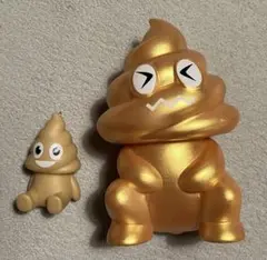【美品】うんちくん　ソフビ　ゴールド　2体セット