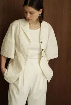GINGHAM CHECK DOME SLEEVE SHIRT　CLANE