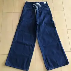 Lee デニム ワイドパンツ バックレース バギーパンツ　M