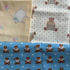 USAヴィンテージ くま、ひつじ　レトロアニマル柄　生地セット