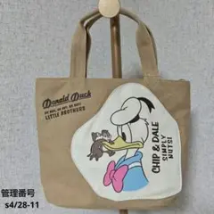 トートバッグ　ドナルドダック チップ＆デール　ディズニー　サンドベージュ
