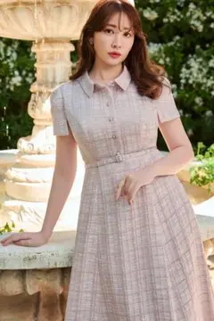 herlipto Annecy Belted Dress misty pink