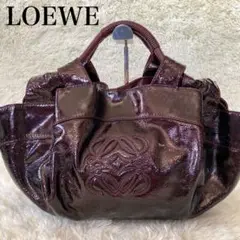 LOEWE ロエベ ナッパアイレ アナグラム パテントレザー ハンドバッグ