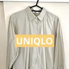 ユニクロ　コットンシャツ　グリーン系　Lサイズ