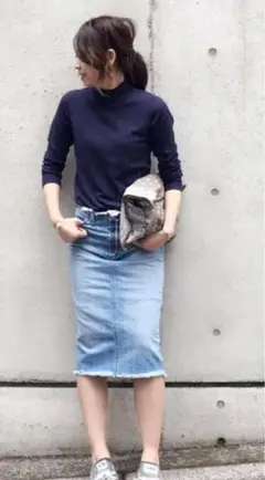 トゥデイフル TODAYFUL デニムスカート【36】タックボタン タイト日本製