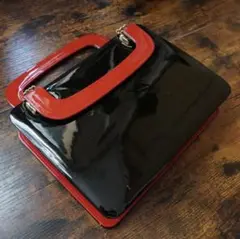 【美品】銀座かねまつ エナメルハンドバッグ ヴィンテージ