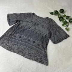 crocodile クロコダイル　 花柄ブラウス　総柄　綿100% Lサイズ
