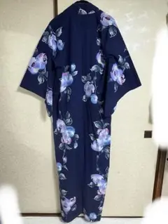 浴衣 花柄 ネイビー お祭り
