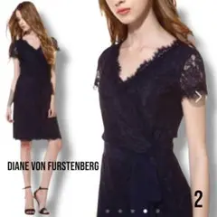 【Diane von Furstenberg】ネイビー ワンピース レース 2