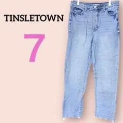 美品✨TINSLETOWN 【7】 ハイウエストデニム　ライトブルー