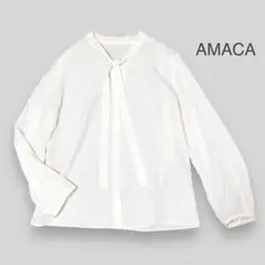 AMACA 洗える ボウタイブラウス 40 三陽商会 レディース アマカ