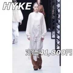 【HYKE】linen bib front shirt dress
