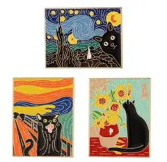 猫デザインピンバッチ3個セット
