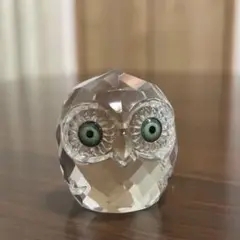 クリスタルフクロウ置物