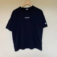 コンバース　刺繍　ロゴ　シンプル　黒　ブラック　Tシャツ