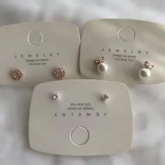 シルバーポスト ピアス3ペアセット