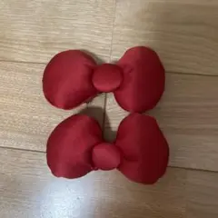 赤色リボンデザインヘアピン