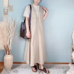 新品　シーズンリーズン　Ｖネックジャンバースカート　L