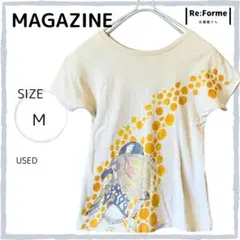 【MAGAZINE】トップス Tシャツ 半袖 イラスト チビT M ベージュ