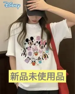 レディース ディズニー ミッキーミニー Tシャツ Mサイズ ホワイト 綿100%