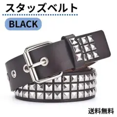 ブラック　スタッズベル　ファッションアイテム　パンク　ロック　男女兼用　N