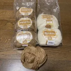 やわらかラム　茶色・白 5玉セット