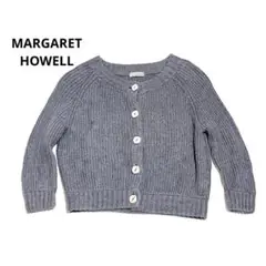 MARGARET HOWELL　カーディガン　麻コットン　グレー　リブ