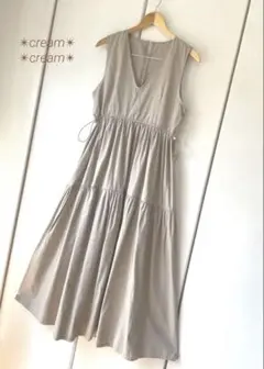 新品　ドロストワンピース ドロストロングワンピース ノースリーブワンピース