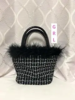 GRL ミニバッグ フェイクファー　ブラック　未使用