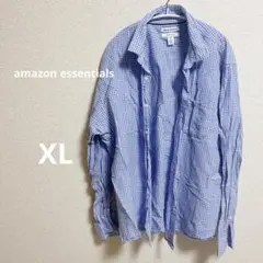 amazon essentials ギンガムチェック 長袖シャツ XL
