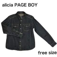 alicia PAGE BOY★ダークデニム ボタンアップシャツ★ページボーイ