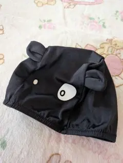 耳付き黒水泳帽 サイズF