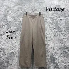 Vintage (F) ワイドパンツ カジュアルパンツ ウエスト後ろゴム