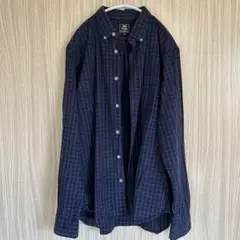 BEAMS HEART 長袖シャツ　藍色 黒チェック
