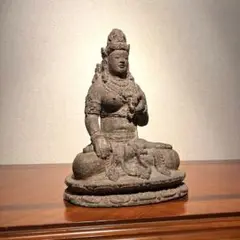 ご売約 East Java 安山岩　女神坐像　石像　弥勒菩薩　インドネシア ご売約 East Java 安山岩女神坐像石像弥勒菩薩インドネシア