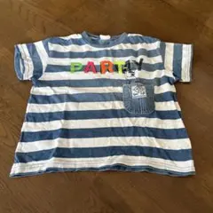 ストライプ PARTY ポケット付き Tシャツ　100