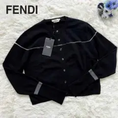 極美品☆タグ付 FENDI フェンディ カーディガン カシミア ブラック 40