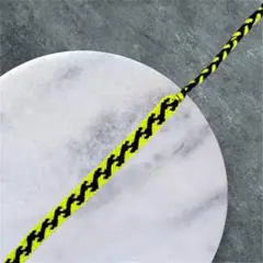 ミサンガ　アンクレット　大波柄　ライムブラック