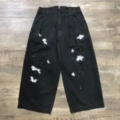 my beautiful landlet ペイント ワイドパンツ ブラック 0