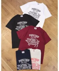 PORKCHOP プリント Tシャツ ネイビー　キムタク　XL