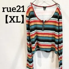 rue21 【XL】ストライプ柄 長袖トップス 古着 ルー21 カジュアル