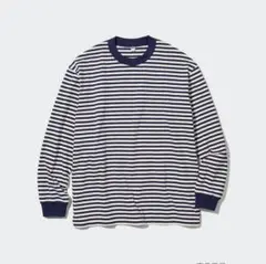 ユニクロ　ウォッシュコットンクルーネックＴシャツ　ボーダー