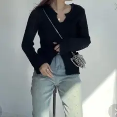 SHAGGIE スキッパールーズニット